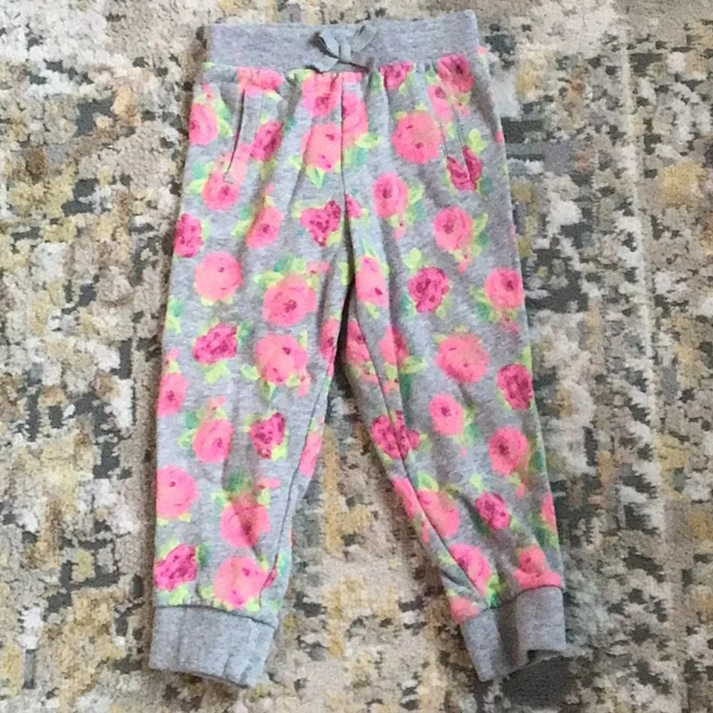 Circo Gray and Pink Sweatpants with Floral Print - Picture 1 of 1